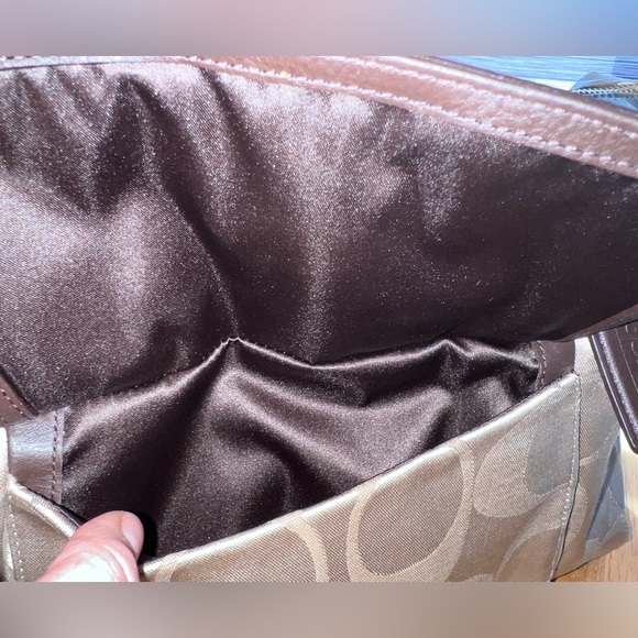 Coach signature large sateen and leather book tote bag - Picture 13 of 16